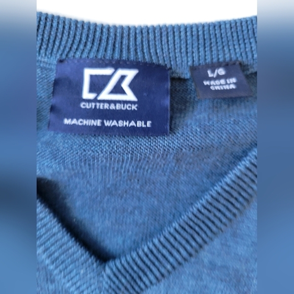 Cutter & Buck Wool Blend Blue Knit Vest Large - Picture 3 of 8
